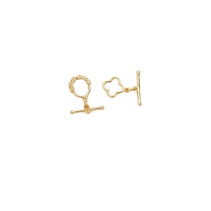 Fermoirs à bascule OT plaqués or 18 carats avec motifs étoile et trèfle pour bijoux