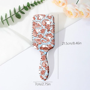 Spazzola per capelli con cuscinetto ad aria e panda rosso, 21,5 cm per volume top