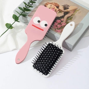 Lot de brosses à cheveux cochon rose et blanc avec coussin d'air et picots massants