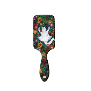 Haarbürste mit Blumen-Katzen-Print und Kopfhautmassage-Design für Volumen und Glanz