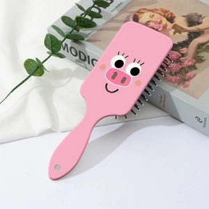 Détails de la brosse à cheveux à coussin d'air cochon rose avec finition mate