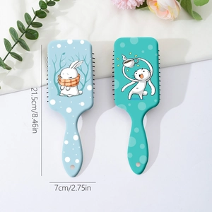 Brosse à cheveux pneumatique mignonne avec motif lapin pour enfants et étudiants 21,5cm