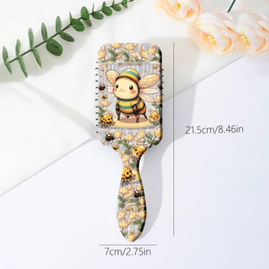 Brosse à cheveux pneumatique avec motif d'abeille pour massage du cuir chevelu