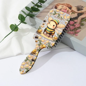 Brosse à cheveux à coussin d'air avec motif abeille pour massage du cuir chevelu