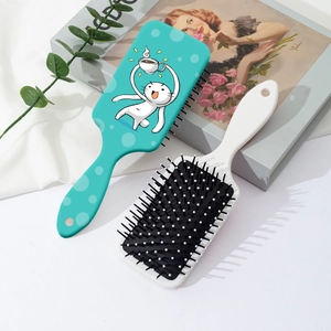 Lot de brosses à cheveux avec motif lapin mignon et peignes de massage à coussin d'air doux