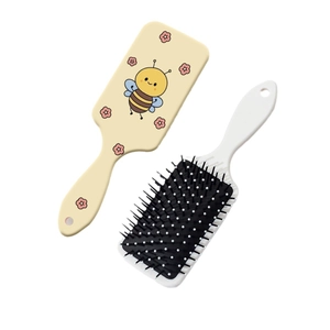 Set of two cute cartoon bee print hair combs with air cushion massage bristles