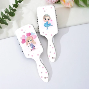 Lot de brosses à cheveux avec imprimé fille cartoon mignonne et picots de massage