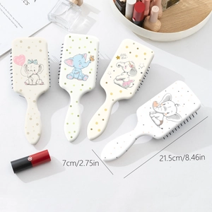 Brosse à cheveux motif éléphant mignon pour filles et enfants coiffage doux