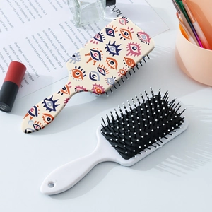 Lot de brosses à cheveux avec motif Œil du Mal et coussin d'air pour massage