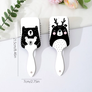 Brosse à cheveux pneumatique mignonne avec motif d'ours et détails de dimensions précis
