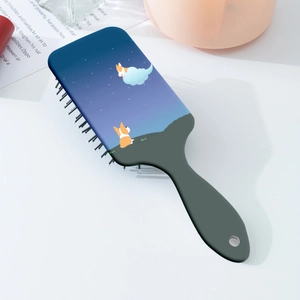 Brosse à cheveux avec imprimé chien Corgi mignon et picots massants pour cheveux doux