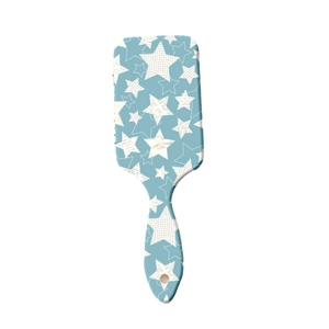 Brosse à cheveux pneumatique bleue avec étoiles blanches et poignée pour massage du cuir