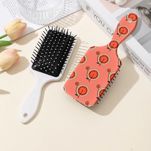Lot de brosses à cheveux à coussin d'air imprimé pastèque avec picots massants en ABS