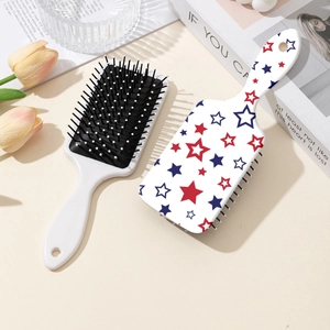 Star pattern air cushion hairbrush for women featuring colorful stars and massage bristles