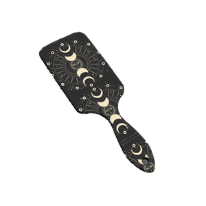 Brosse à cheveux imprimé constellation et phase de lune pour massage du cuir chevelu