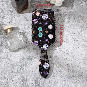 Starry space pattern air cushion massage hairbrush with galaxy print and size dimensions