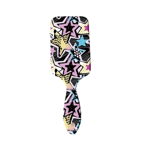Graffiti star print air cushion hair brush for scalp massage and smooth styling