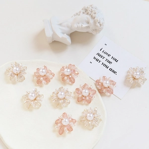Pendentifs fleurs en cristal et perles pour boucles d'oreilles et bijoux DIY