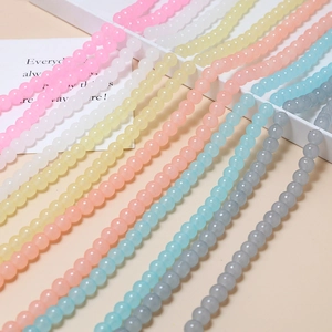 8mm macaron matte glass beads in soft pastel colors for DIY jewelry and bracelet making