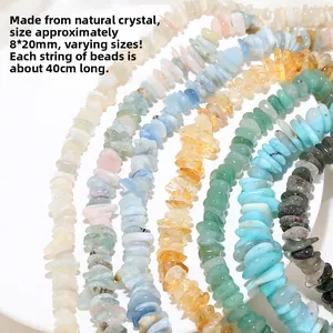 Macro detail of multicolored natural crystal stone beads for DIY jewelry making