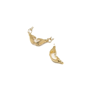 Pendentifs mains en cœur dorés polis pour la création de bijoux DIY et bracelets