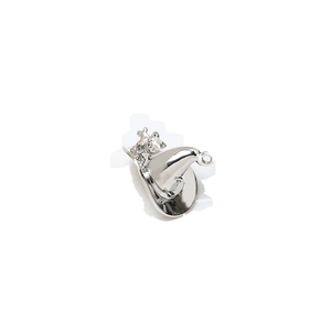 Halloween witch hat metal pendant with small cat and silver finish for DIY jewelry