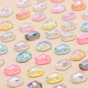 Mini Aurora Iridescent Glass Stones Water Ripple Jelly Color For DIY Jewelry Making Nail Art Hair Clip Handmade Material