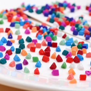 Colorful 4mm triangular beads with pre-drilled holes for DIY jewelry making and crafts
