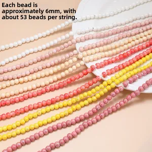 Detail of 6mm macaron ceramic beads showing smooth texture and colorful glossy finish