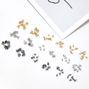 DIY parel cup peg bails in goud, zilver en zwart metaal voor het maken van sieraden