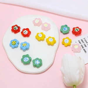 Macro detail of colorful floral glass beads for DIY jewelry bracelets and necklaces