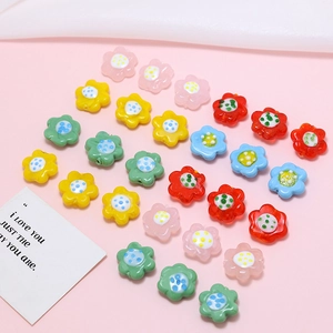 Colorful floral glass beads set for DIY handmade bracelets and necklaces jewelry making