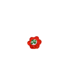 Sweet red glass flower beads with center holes for DIY handmade jewelry bracelets