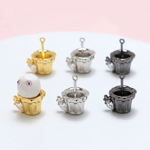 Pendentifs carotte en zircon cœur or et argent pour bijoux DIY perles baroques
