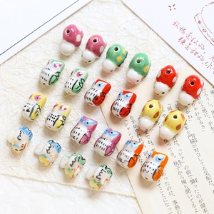 Cartoon Animal Ceramic Beads Handmade Underglaze Porcelain Loose Beads For DIY Jewelry Necklace Bracelet Making Accessories