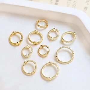 Set of 10 gold plated double-hole lace ring connectors for handmade DIY jewelry beads