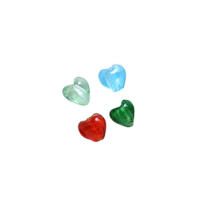 Perles en verre en forme de cœur avec feuilles d'or pour création de bijoux DIY