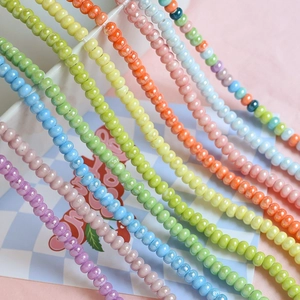 Pastel macaron ceramic loose beads for DIY handmade jewelry and colorful bracelets