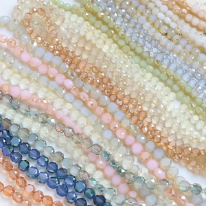 Perles en verre de cristal facetté pour bijoux DIY en diverses teintes de macarons