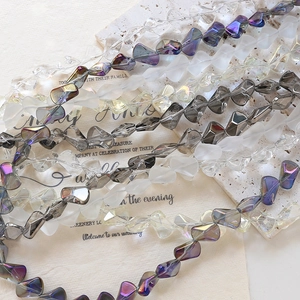 Irregular colorful crystal glass beads for DIY jewelry making in various finishes