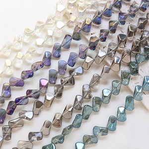 Colorful irregular faceted crystal glass beads for DIY jewelry making and bracelets