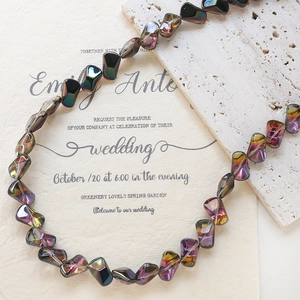 Macro shot of colorful irregular faceted crystal glass beads for DIY jewelry making