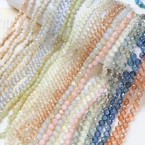 Perles en Verre de Cristal Facettées Revêtement AB Iridescent Perles en Vrac pour Fabrication de Bijoux DIY Bracelet Collier Accessoires Matériel