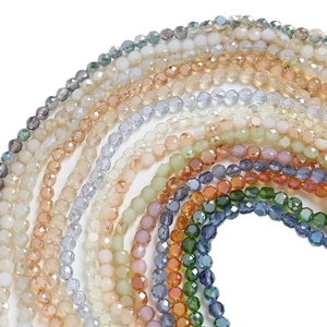 Cordons de perles en verre cristal facetté multicolores pour bijoux DIY et colliers