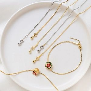 Chaîne Vénitienne Ajustable en Cuivre Plaqué Or DIY Accessoires de Bracelet Universels pour la Fabrication de Bijoux