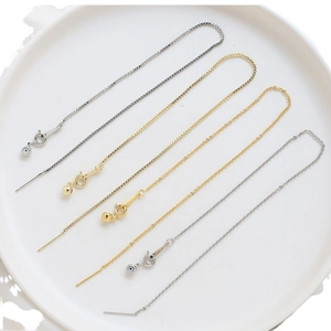 Bracelet chaîne boîte ajustable plaqué or 14 carats avec embouts à épingle sur céramique