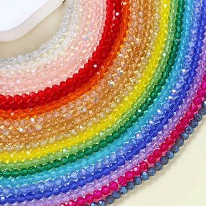 Perline di vetro di cristallo sfaccettate arcobaleno per creazione gioielli fai-da-te