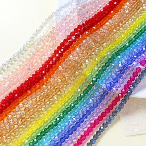 Perline di vetro di cristallo sfaccettate per gioielli fai-da-te in vari colori vivaci