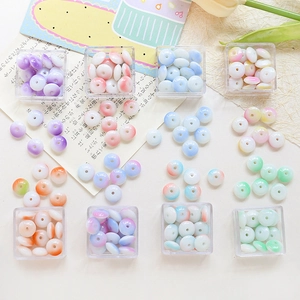 Colorful resin donut beads set with gradient tie-dye effect for DIY jewelry making