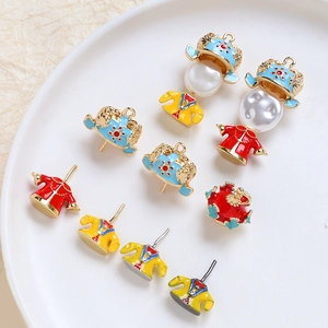 Breloques en Émail de Cuivre de Style Chinois Traditionnel Pour la Fabrication de Bijoux DIY Pendentifs de Couronne de Phénix en Perles Artificielles